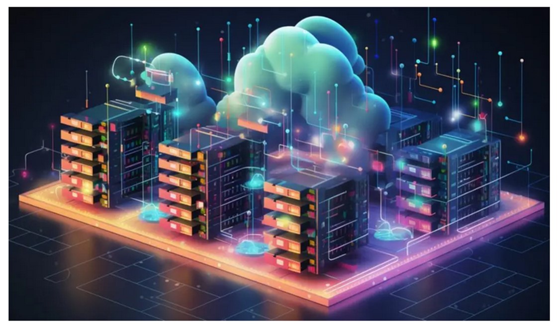Cloud datacenter illustration